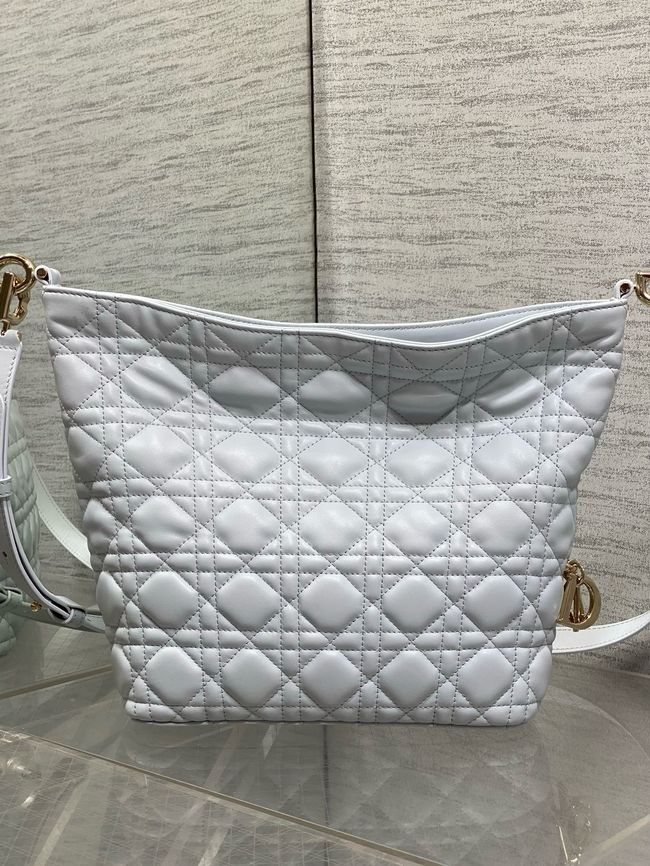 Small Dior Toujours Hobo Bag Ice Blue Cannage Lambskin M2867O