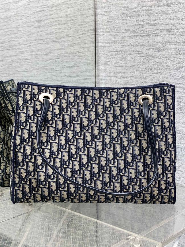 Medium Dior Promenade Shopping Bag Blue Dior Oblique Jacquard M1409O