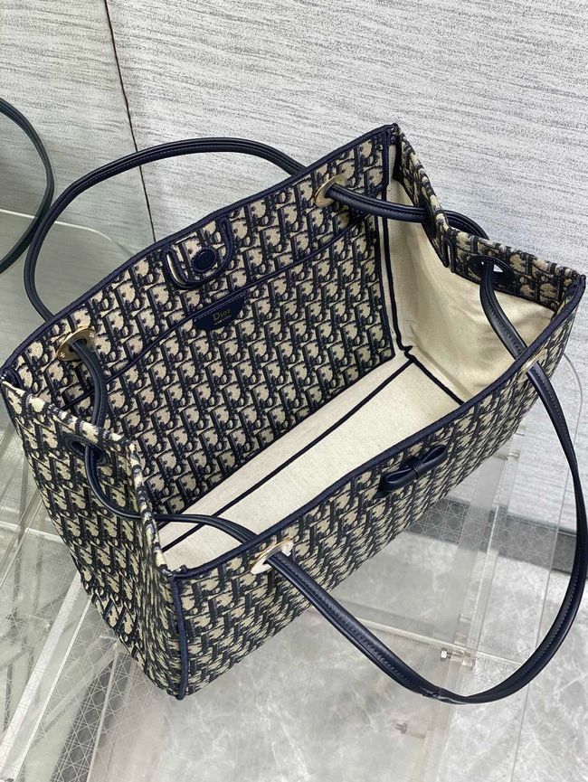 Medium Dior Promenade Shopping Bag Blue Dior Oblique Jacquard M1409O