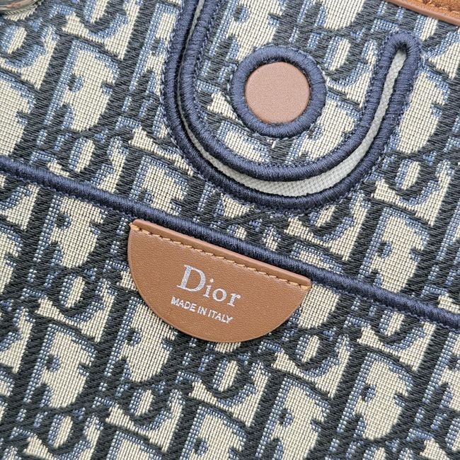 Small Dior Promenade Shopping Bag brown Flat Cannage Suede Calfskin M1410O