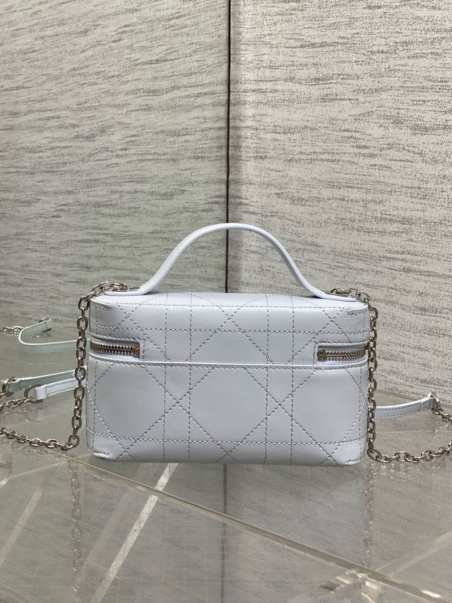Dior Trianon Soft Vanity Mini Bag Flat Macrocannage Lambskin S4613OS ice blue