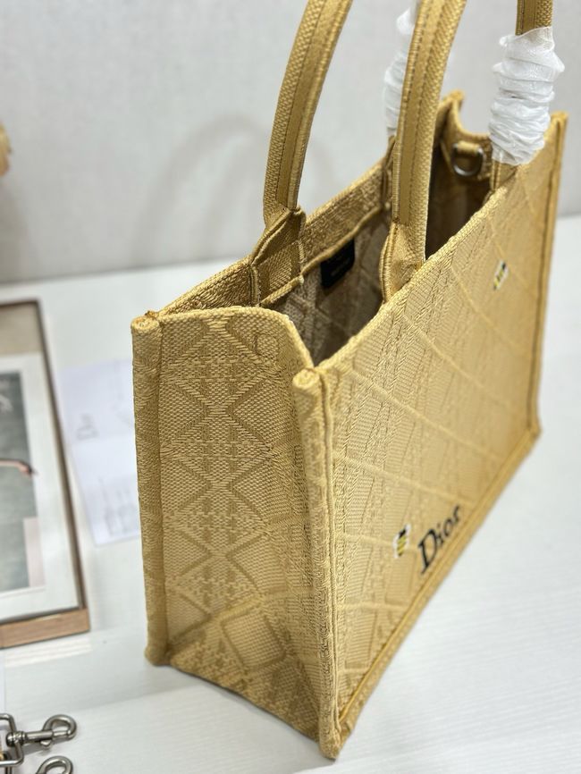 Medium Dior Book Tote with Strap Oblique Embroidery M1354PE-8