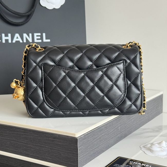 Chanel SMALL FLAP BAG sheepskin AS1787 black