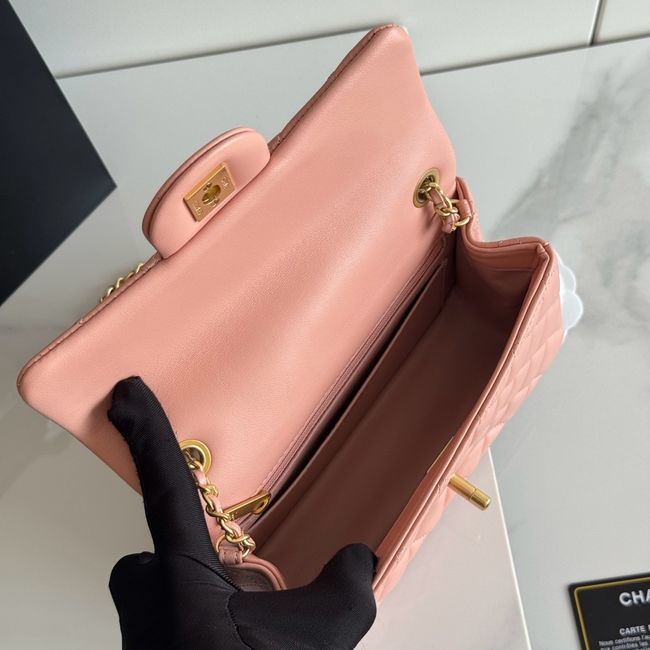 Chanel SMALL FLAP BAG sheepskin AS1787 pink