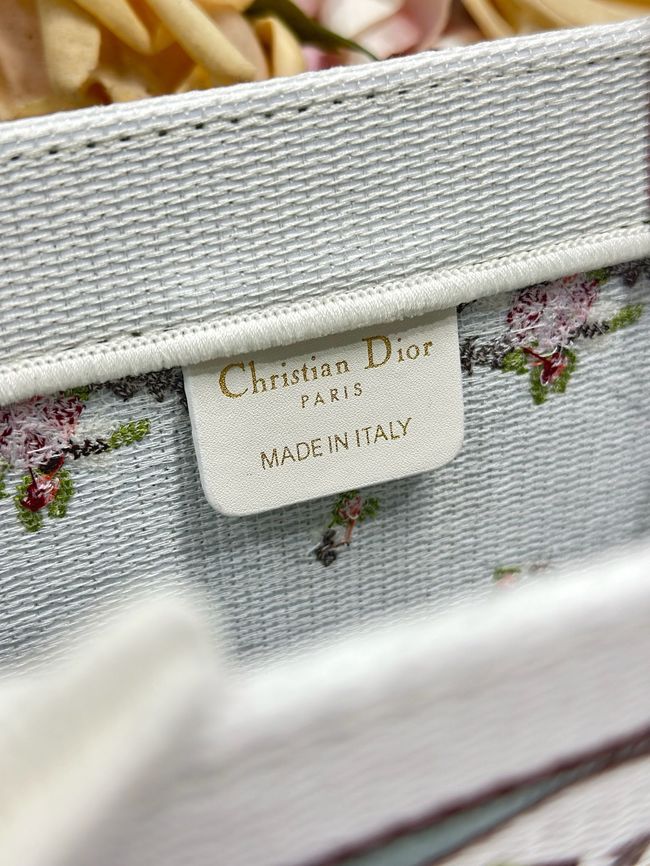 Small Dior Book Tote with Strap Embroidered M1404OE-7