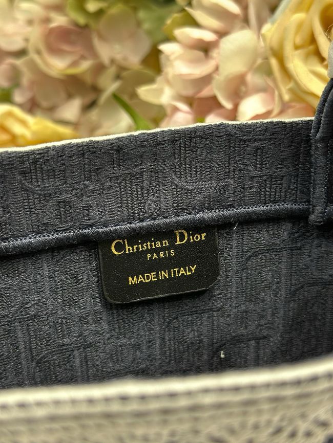 Small Dior Book Tote with Strap Embroidered M1404OE-8