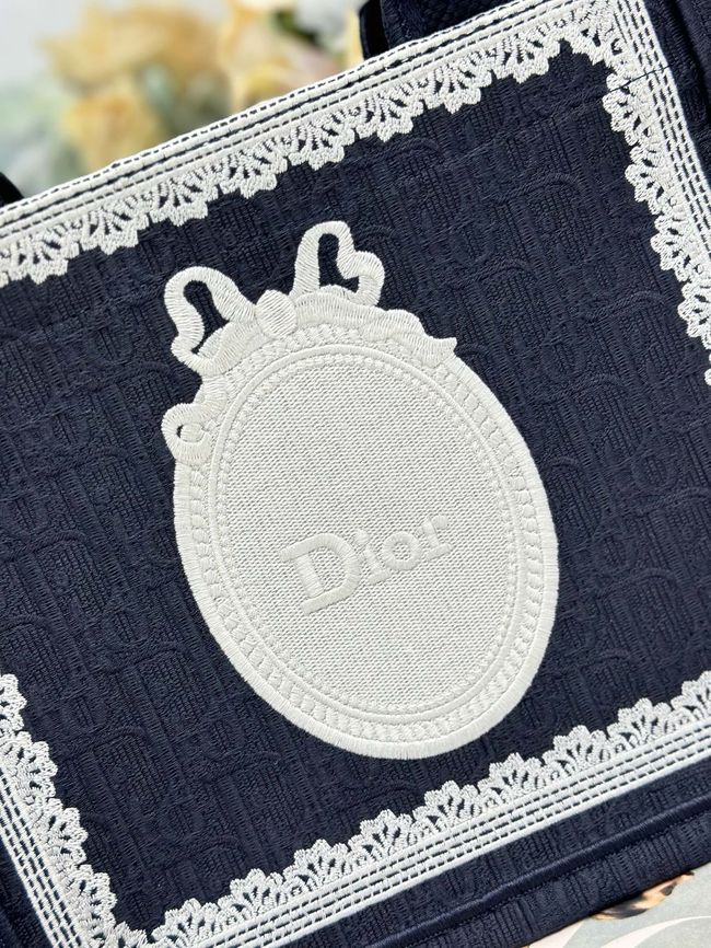 Small Dior Book Tote with Strap Embroidered M1404OE-8