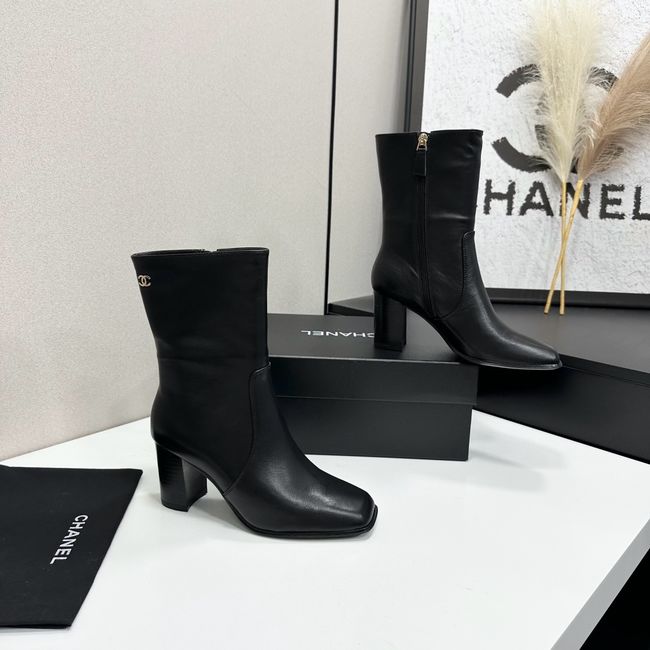 Chanel Mid-Calf Boots Shiny Calfskin 64243-1