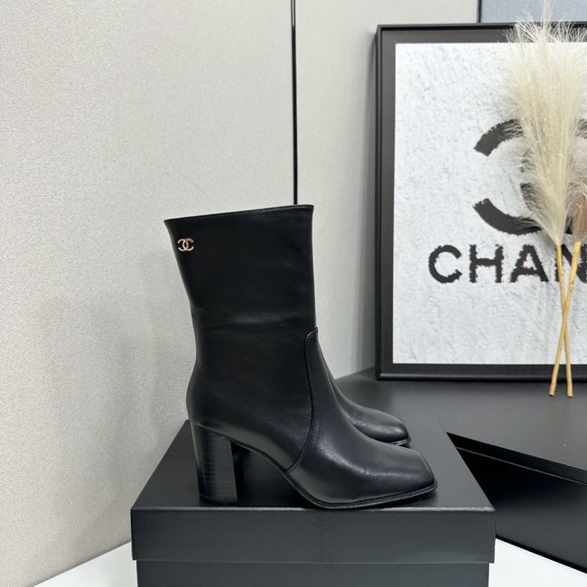 Chanel Mid-Calf Boots Shiny Calfskin 64243-1