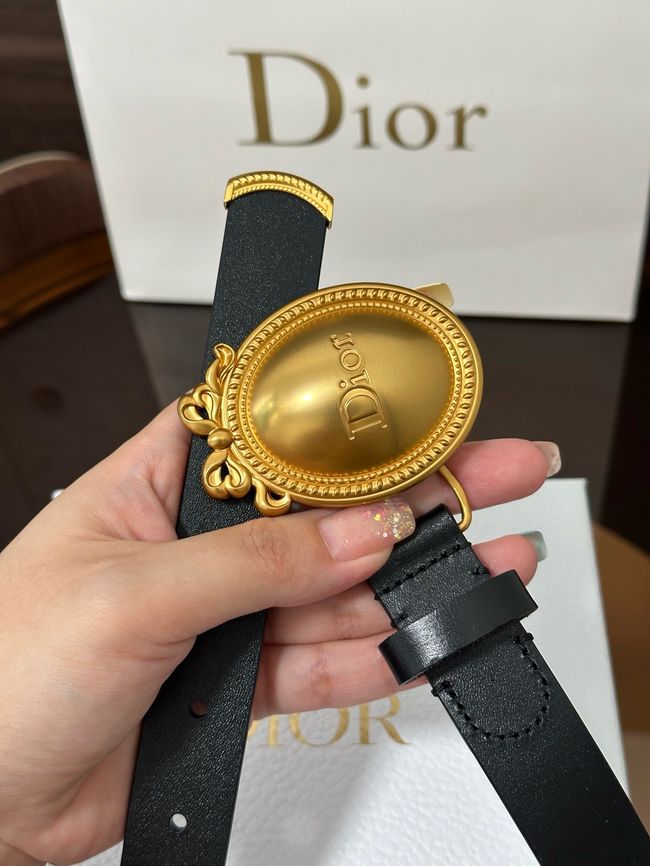 Dior Medaillon Belt Smooth Calfskin 25 MM B1022Q black