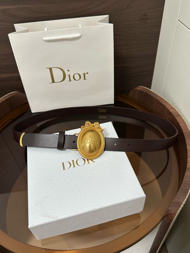 Dior Medaillon Belt Smooth Calfskin 25 MM B1022Q coffee
