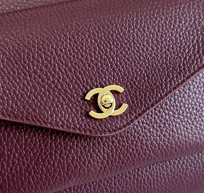 Chanel Shopping Bag Grained Calfskin AS6483 Burgundy
