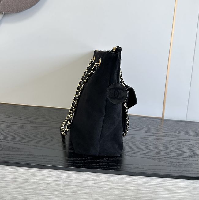 Chanel Shopping Bag Suede AS6483 black