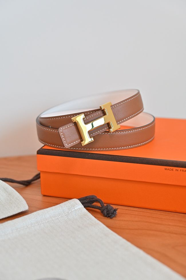 Hermes Constance buckle & double-sided leather belt 24mm H07457-6