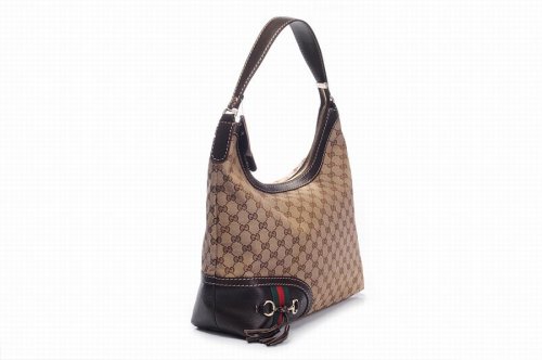 Gucci Outlet Medium Hobo Bag 232968 Beige / Marrone Scuro