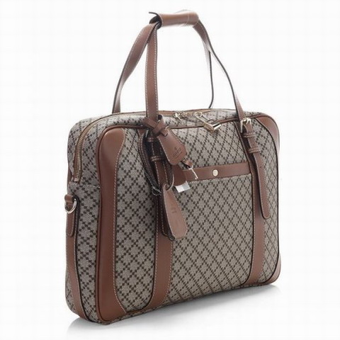 Gucci 267.898 borsa da viaggio d'affari - in pelle caffè