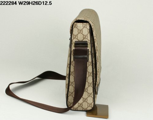 Gucci 222284 Large Canvas Messenger Bag Coffee