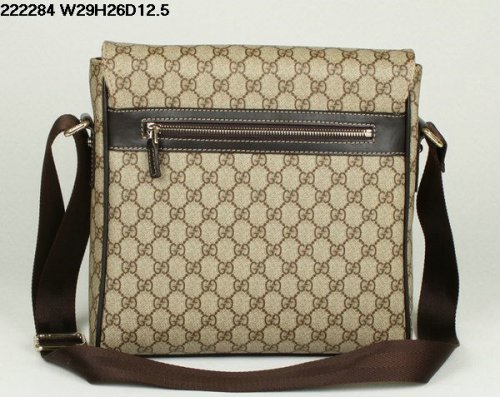 Gucci 222284 Large Canvas Messenger Bag Coffee