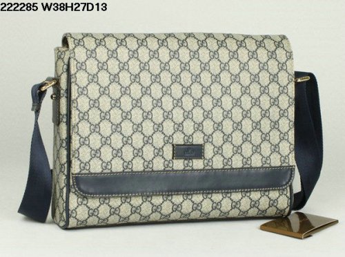 Gucci 222.285 Large Canvas Messenger Bag Blu