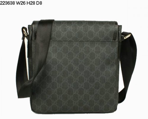 Gucci GG PVC tracolla in pelle nera 223638 Nuovo