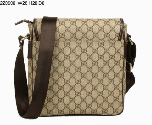 Gucci GG PVC tracolla in pelle 223638 Caffè Nuovo