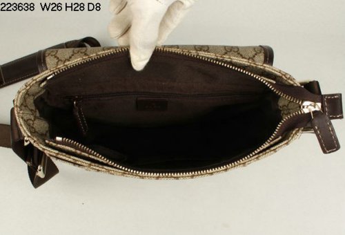 Gucci GG PVC tracolla in pelle 223638 Caffè Nuovo