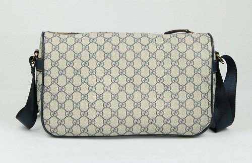 Gucci 246881 GG tessuto con pelle Messenger Bag Blu