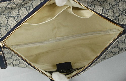 Gucci 246881 GG tessuto con pelle Messenger Bag Blu