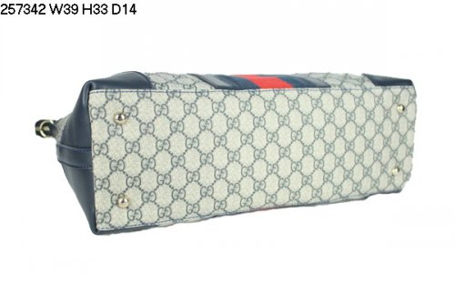 Gucci Vintage Web Media Top Handle Bag Blu Scuro 257342