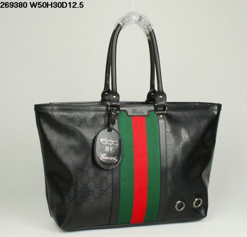 Gucci nuovo 269380 Nero Tote con Firma Web sacchetto impermeabil