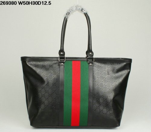 Gucci nuovo 269380 Nero Tote con Firma Web sacchetto impermeabil