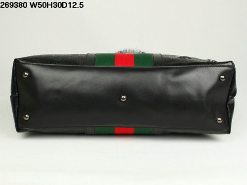 Gucci nuovo 269380 Nero Tote con Firma Web sacchetto impermeabil