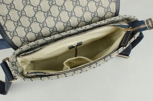 Gucci nuova tela Media Messenger Bag Blu 854.363
