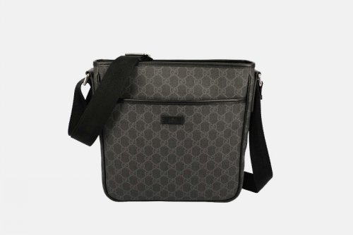 Gucci Borsa a tracolla in beige con finiture in pelle nera 24879