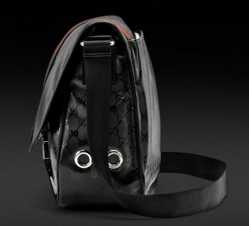 Gucci 269.376 borsa a tracolla media con nastro gucci in nero