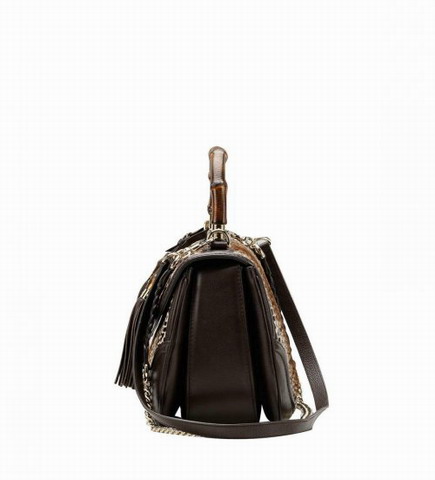 Gucci New Top bambù grande sacchetto della maniglia 240241 Brown