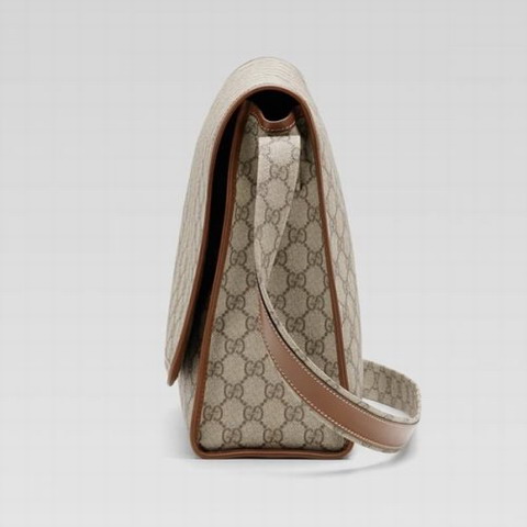 Gucci Medium Messenger Bag con Web 246411 in luce beige / ebano