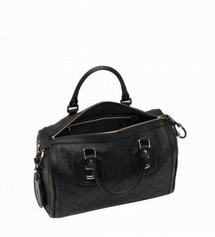 Gucci Techno Tag Medium Boston Bag 241097 Blac