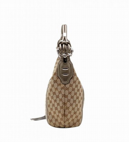 Gucci Outlet Techno Horsebit Medium Hobo 240261 Beige / Grigio M