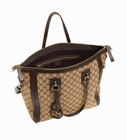 Charm Gucci Grande sacchetto della maniglia 247280 Beige / Marro