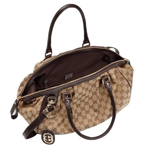 Gucci Sukey Boston Bag Medium 223974 Beige / Marrone