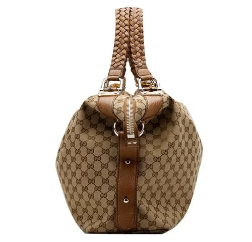 Gucci Outlet Bamboo Bar Large Tote 232927 Beige / Marrone chiaro