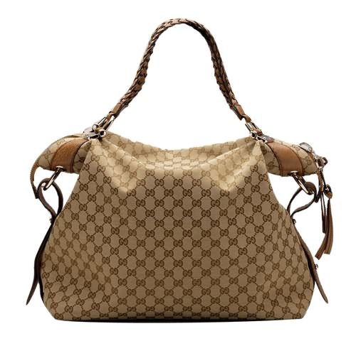 Gucci Outlet Bamboo Bar Large Tote 232927 Beige / Marrone chiaro