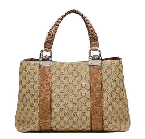 Gucci Outlet Bamboo Bar Borsa media 232947 Beige / Marrone Chiar