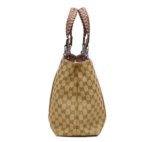 Gucci Outlet Bamboo Bar Borsa media 232947 Beige / Marrone Chiar
