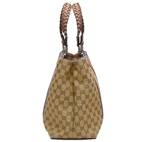 Gucci Outlet Bamboo Bar Borsa media 232947 Beige / Marrone Chiar