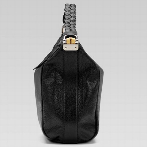 Gucci Bamboo Bar Medium Hobo 257090 in nero