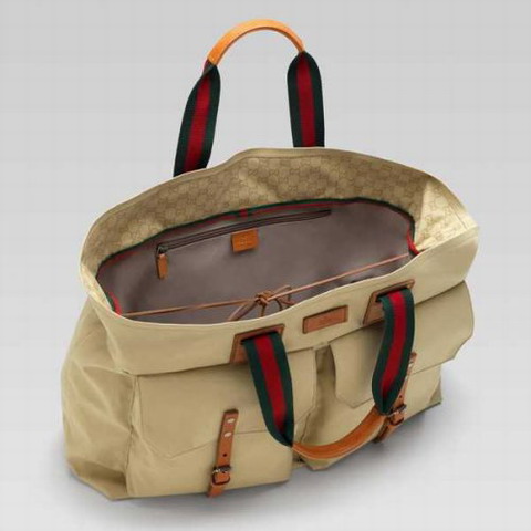 Gucci Tote con Firma Web Dettaglio 256103 in Khaki