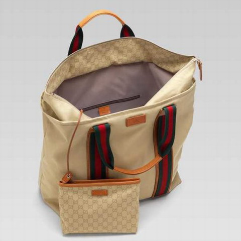 Gucci Tote con Web Dettaglio 253511 in Khaki