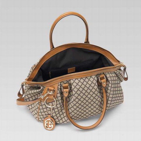 Gucci Sukey Boston Bag Medium 223974 a Diamante / Camel Brown
